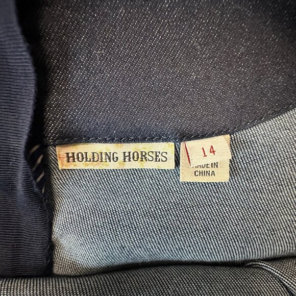 Anthropologie Holding Horses Clara Denim Dress Size 14 - Picture 11 of 13